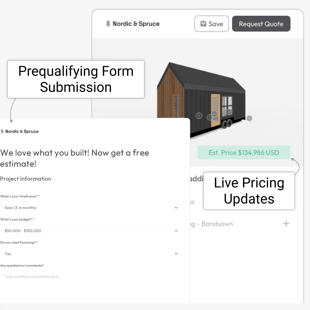 Prequalifying form submission sends automated quotes to builders