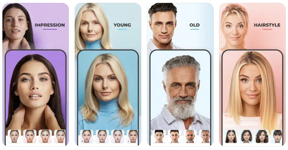 Screenshot of the app FaceApp