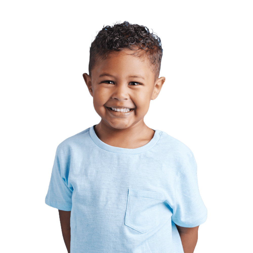 Young boy smiling.