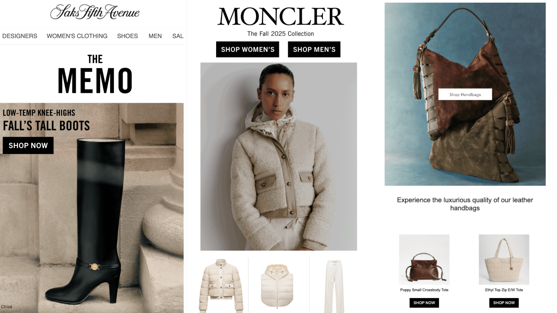 ecommerce email examples showing gilded aesthetics