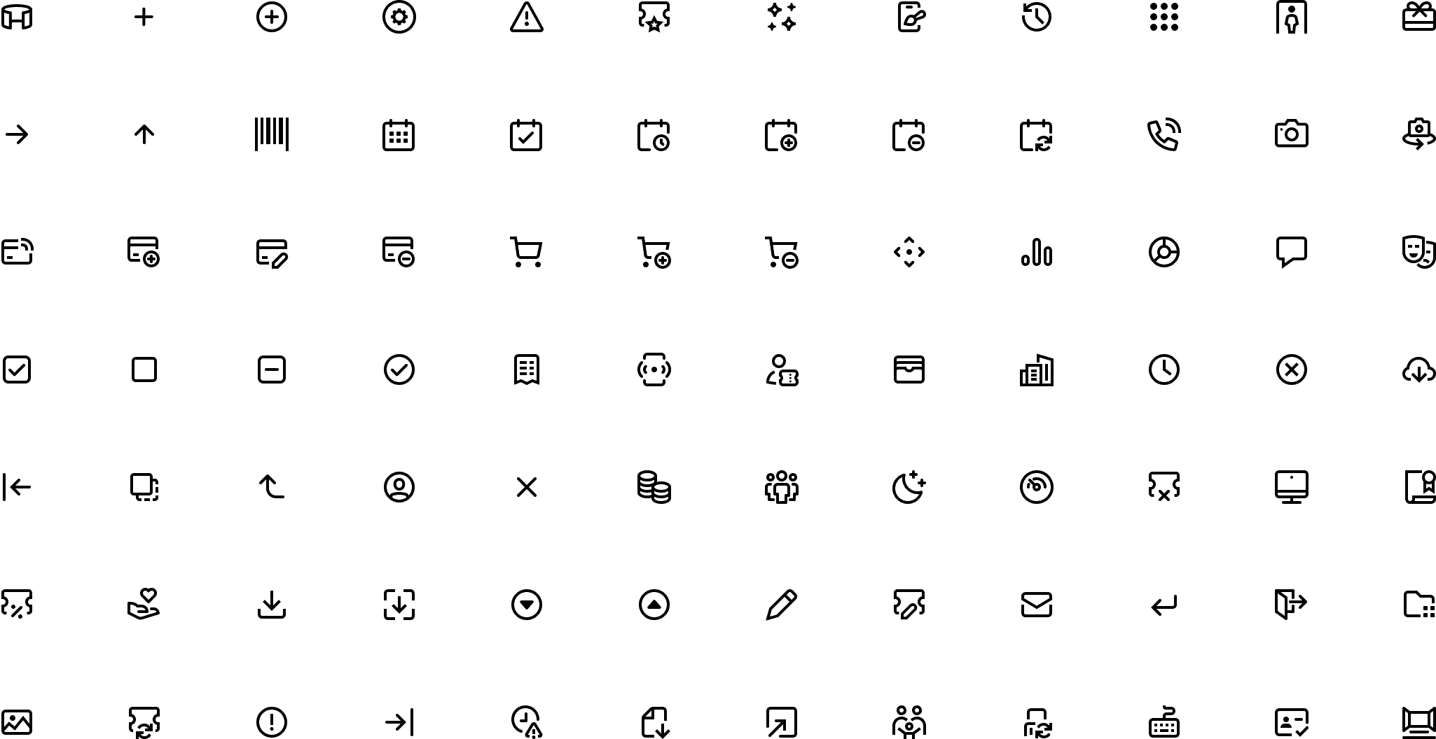 Sample of the Tixly UI icons