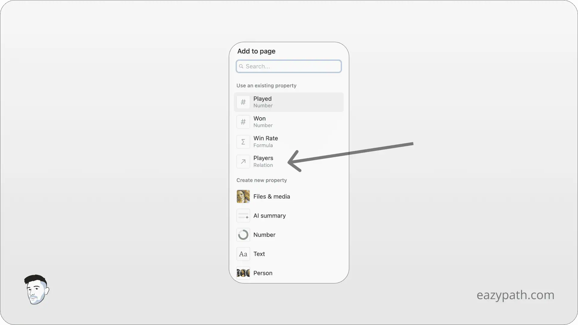 What Can You Customize on Layout of a Notion Page - Add Players Module