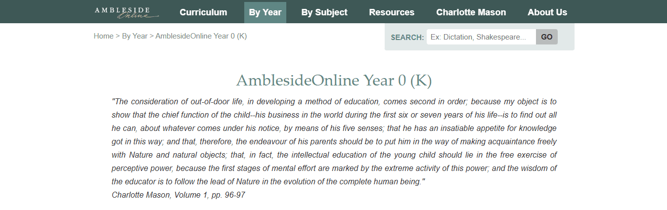 Ambleside Online Early Years
