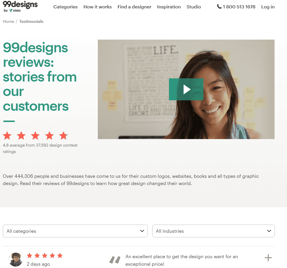 99designs wall of love