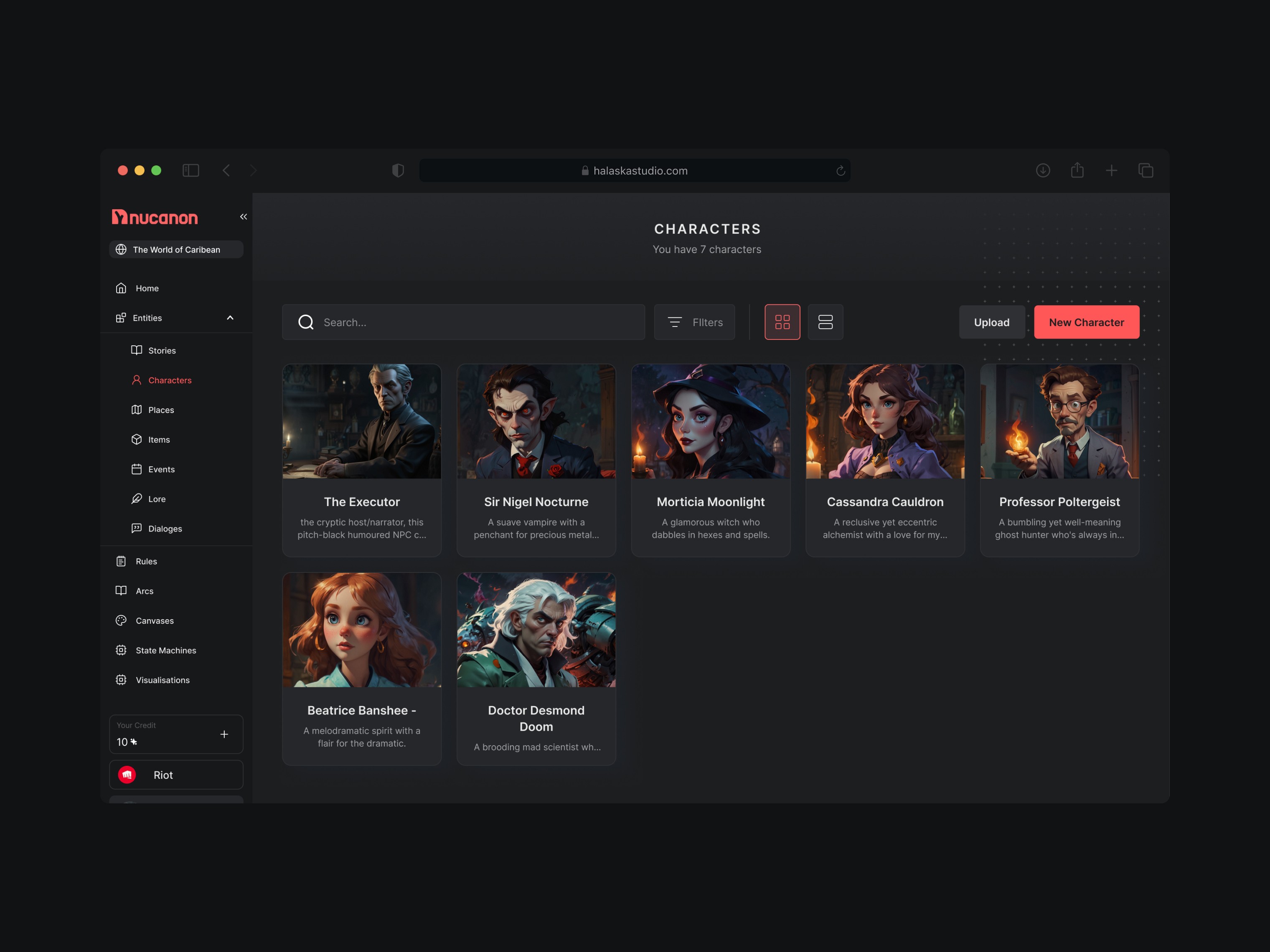 Nucanon AI product design dashboard