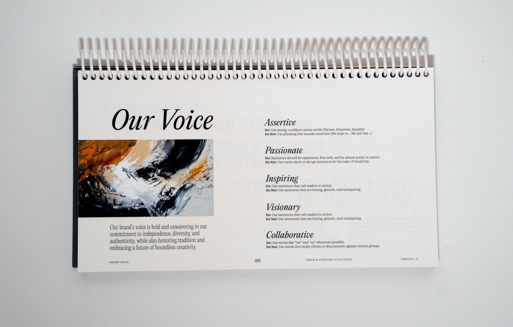 Simon & Schuster brand guidelines spread 10