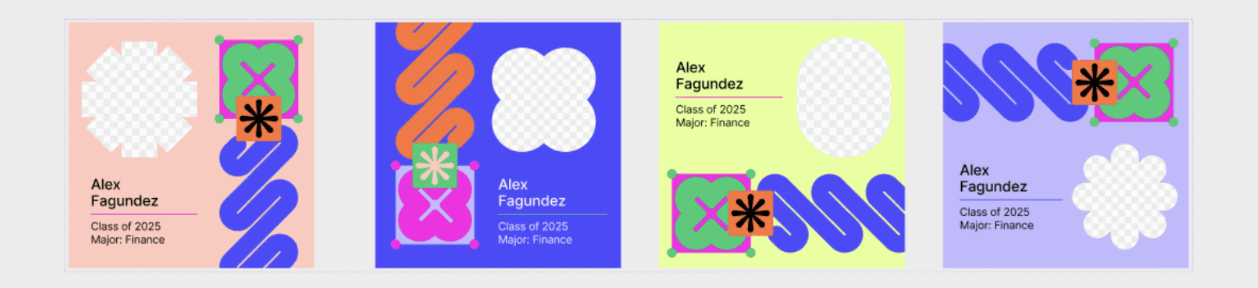 Workshop templates in color variations