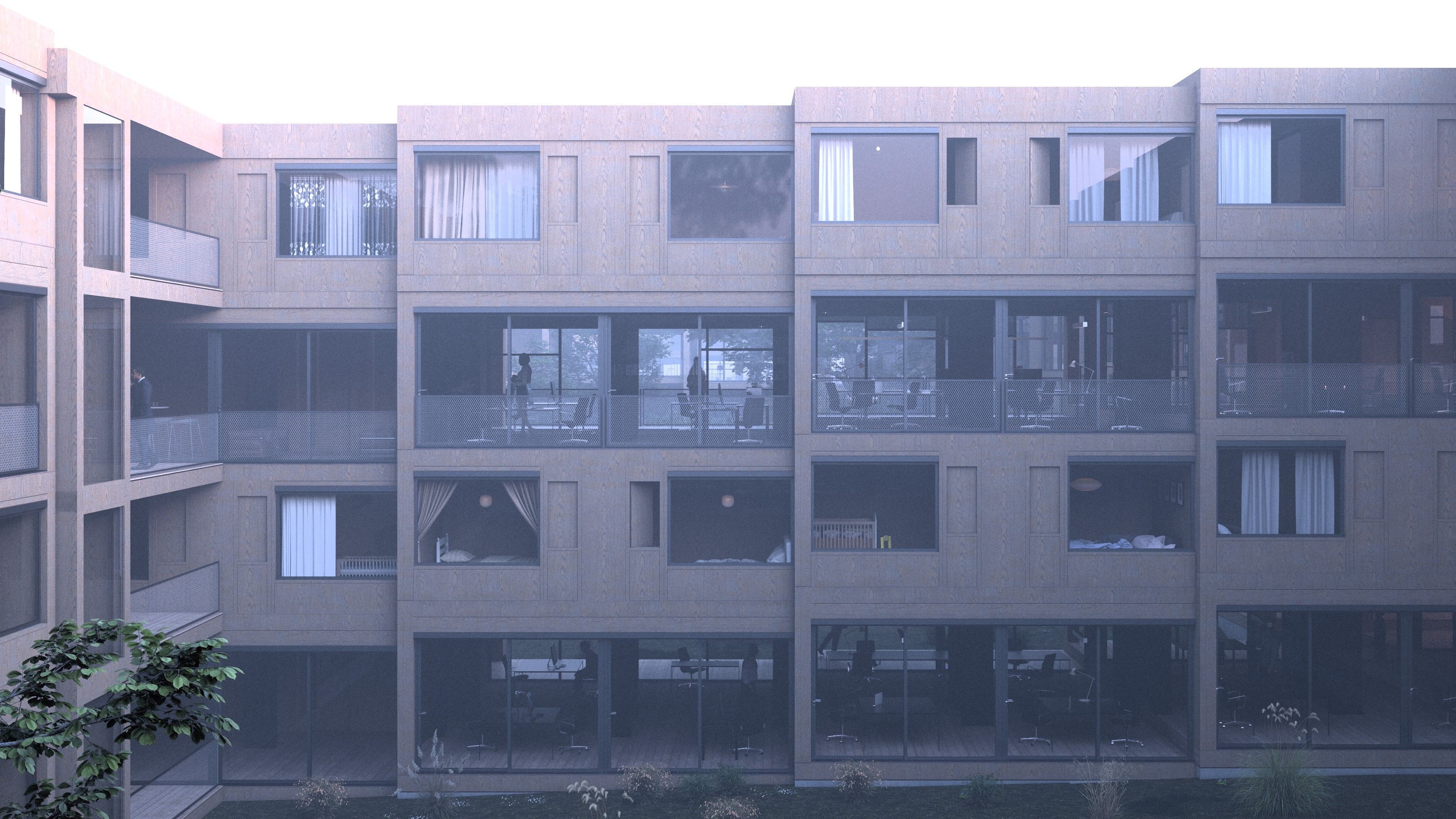 Collective housing Glasgow project wood