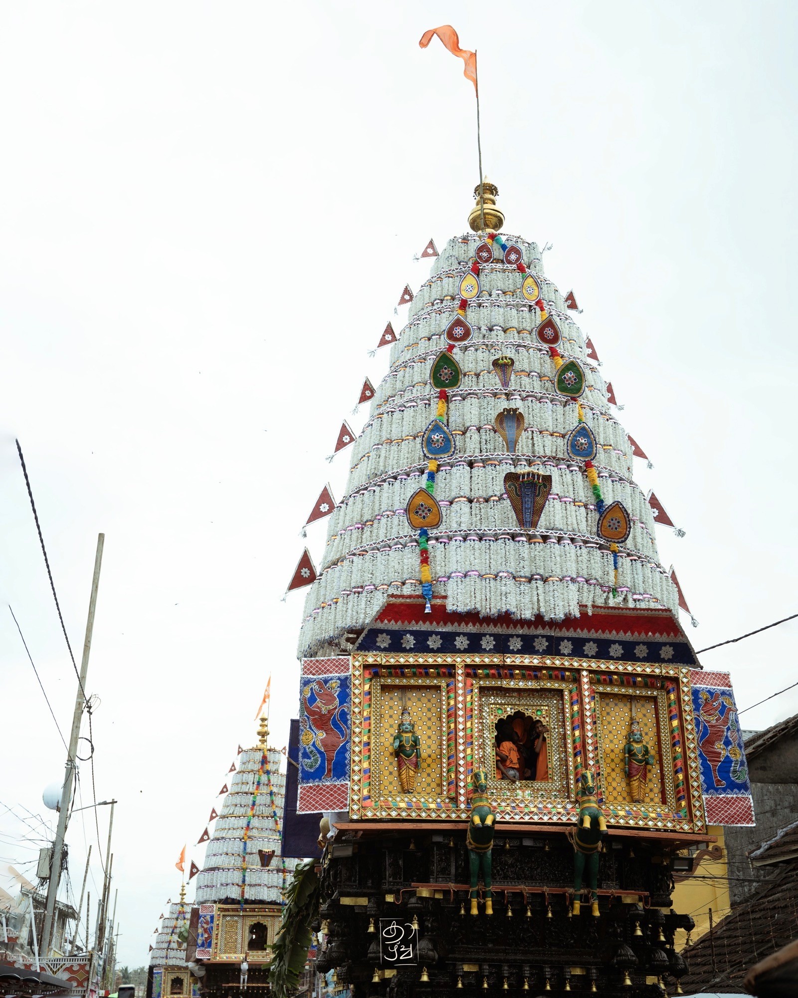 The full height of the Kalpathi temple chariot