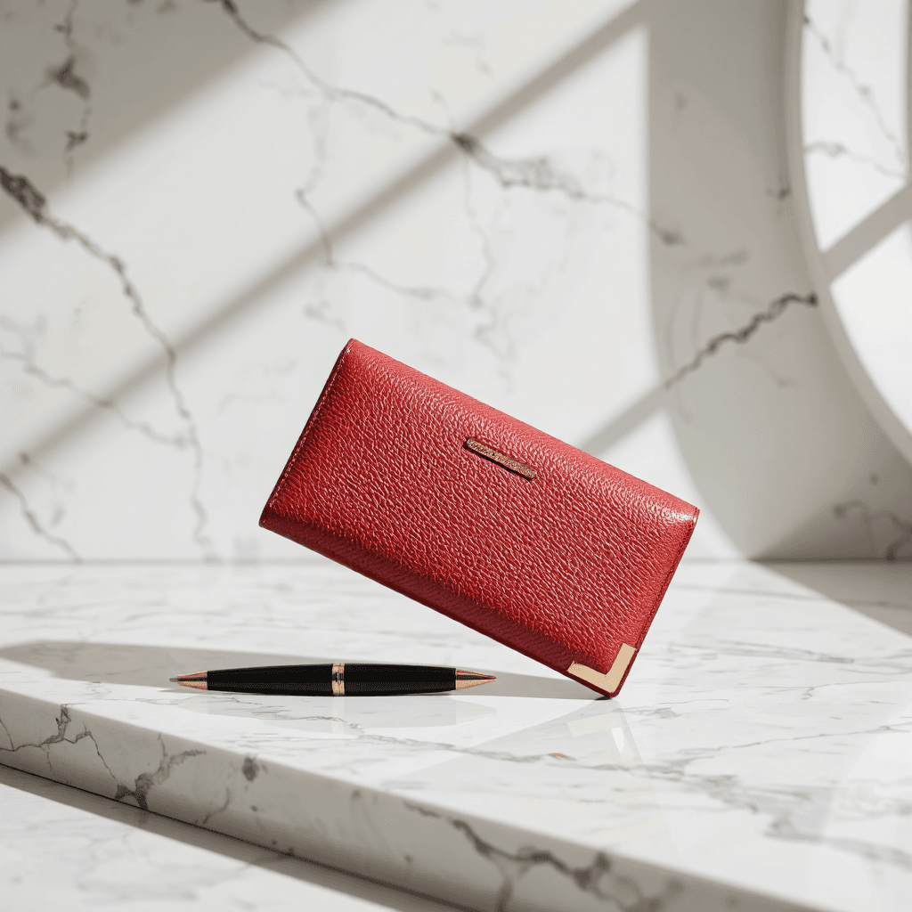 product photography of a wallet with a card holder