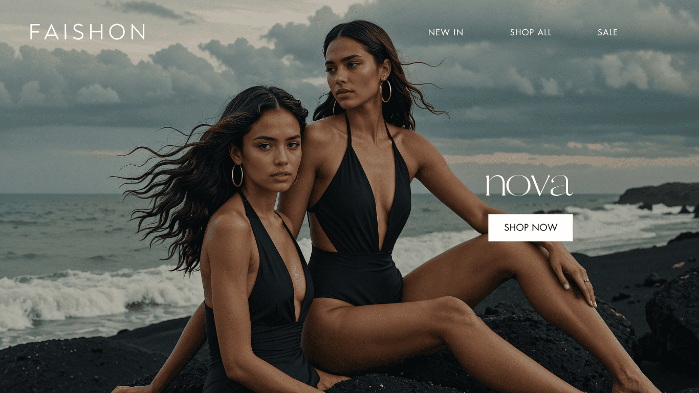 AI Generated Image - Caimera AI - 2 latin female AI models at beach - Shot on caimera