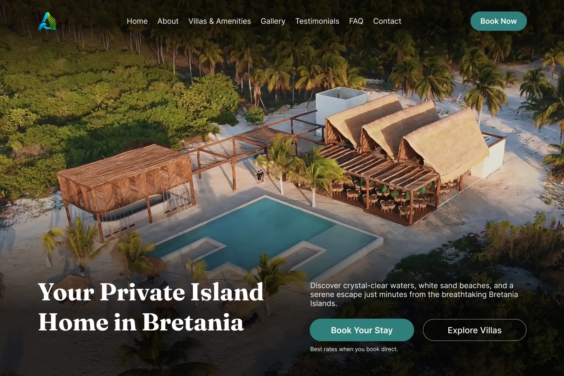 Azure Beach Resort Landing Page Concept
