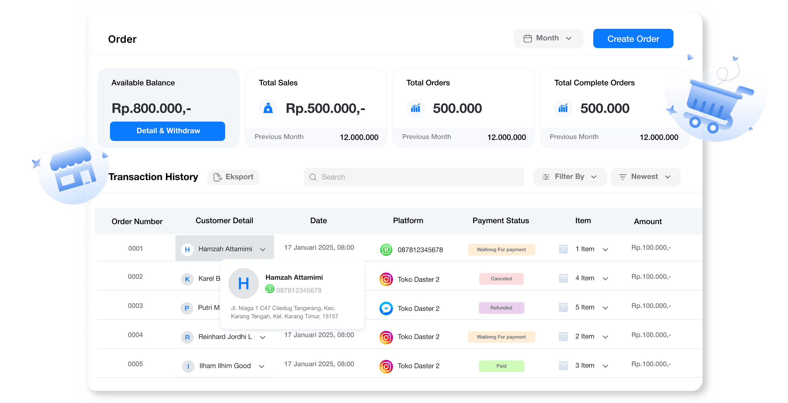 An image of Dreelio's dashboard