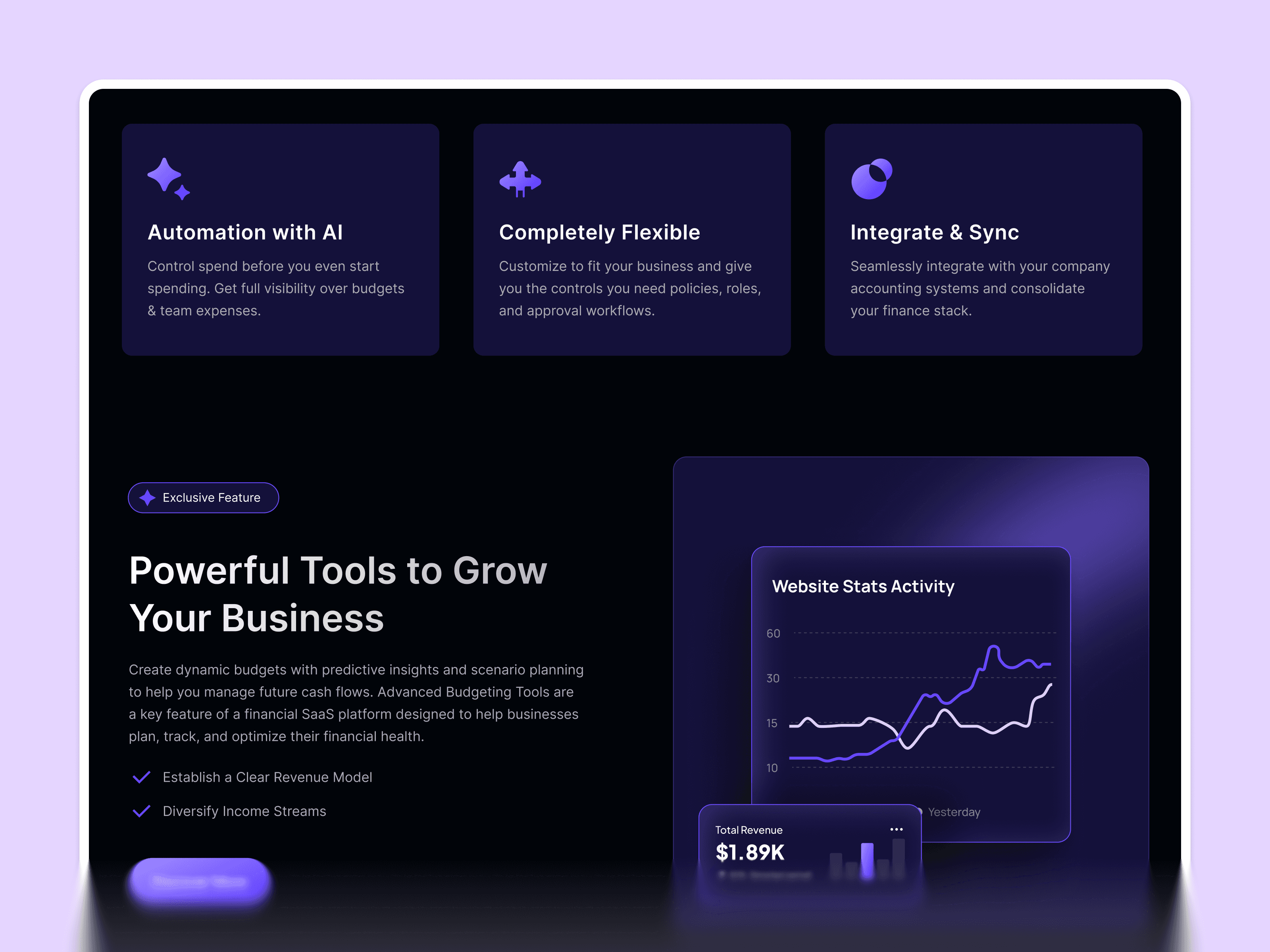 framer ai startup template