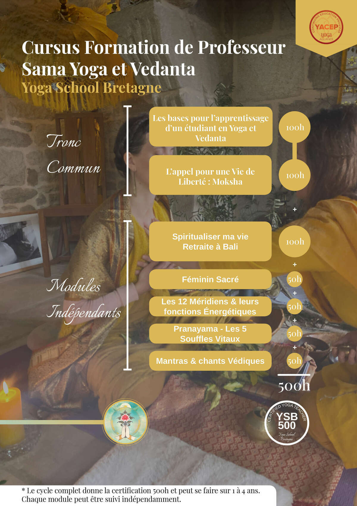 Présentation de l'ensemble du cursus de formation.