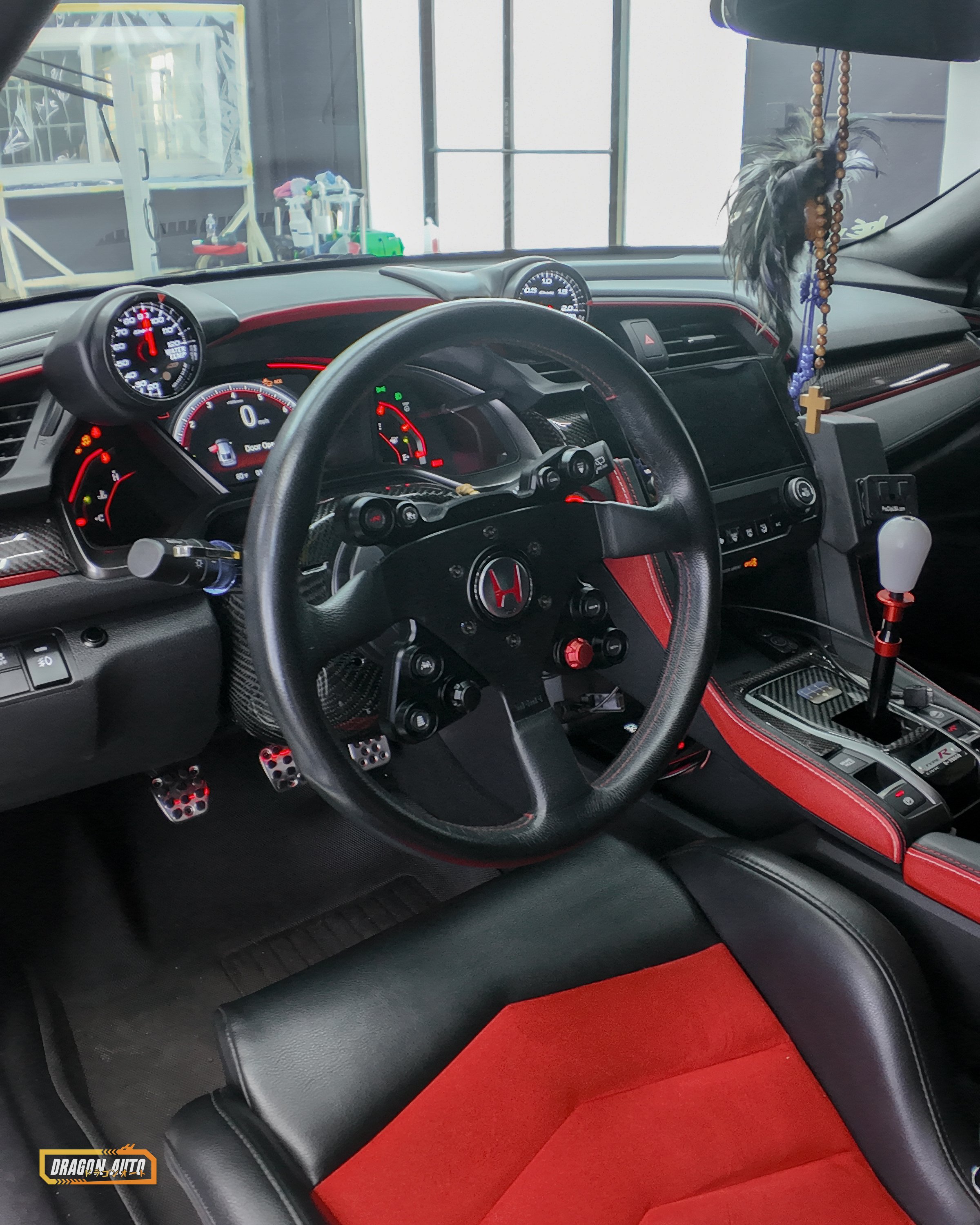 White Honda Civic Type R FK8 Varis widebody with Icon Rocklear paint protection, front, hood-up, engine bay + full car front, Dragon Auto Milpitas