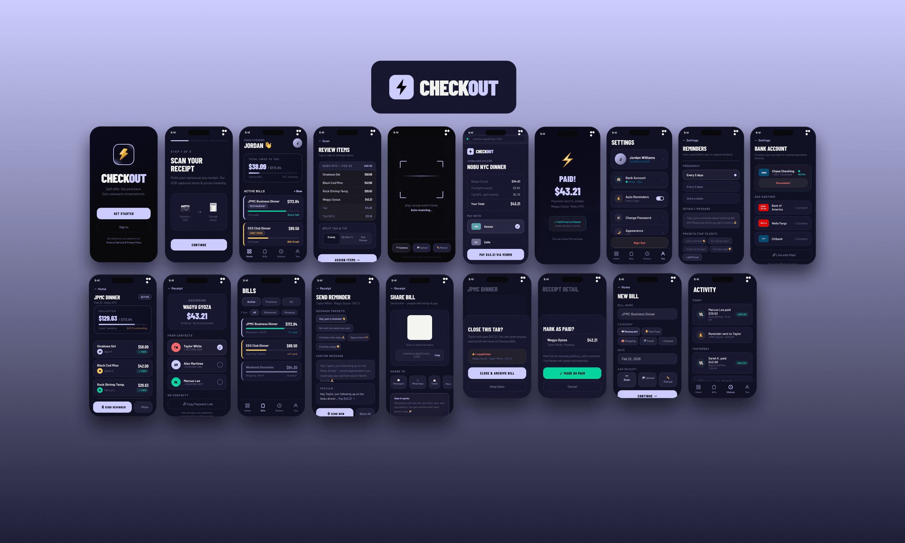 Two iPhones displaying banking app screens
