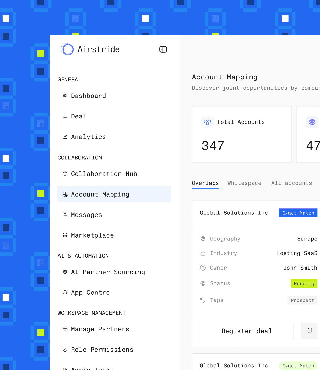 Airstride Account Mapping Feature.