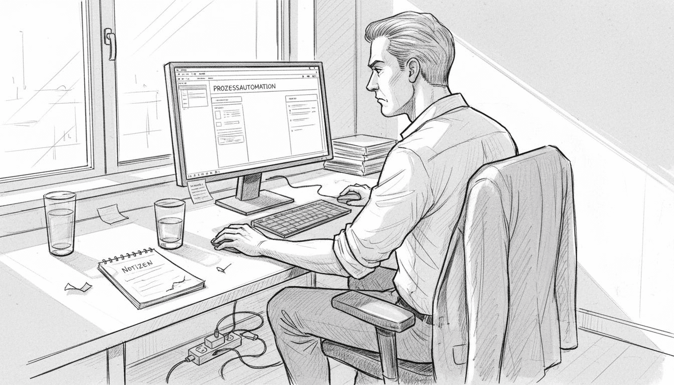 Ein Mitarbeiter setzt Künstliche Intelligenz ein, um Arbeitsabläufe zu automatisieren.