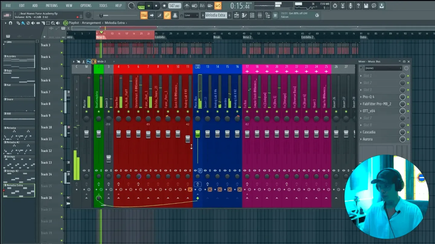 Aplicando efectos en el Mixer de FL Studio