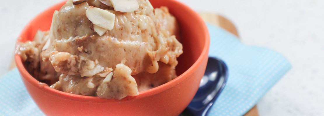 banana ice cream with almond butter