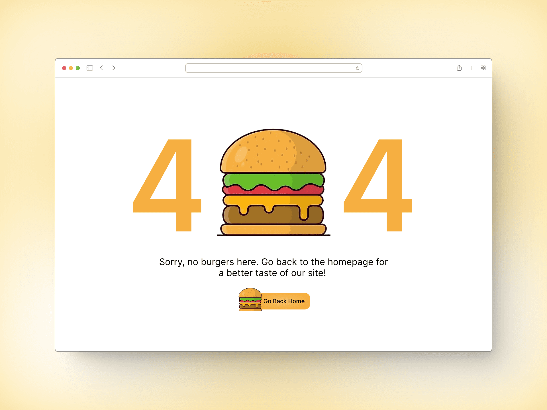 Hamburger 404 page