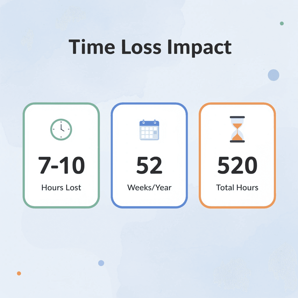 Statistics showing time loss from manual document management