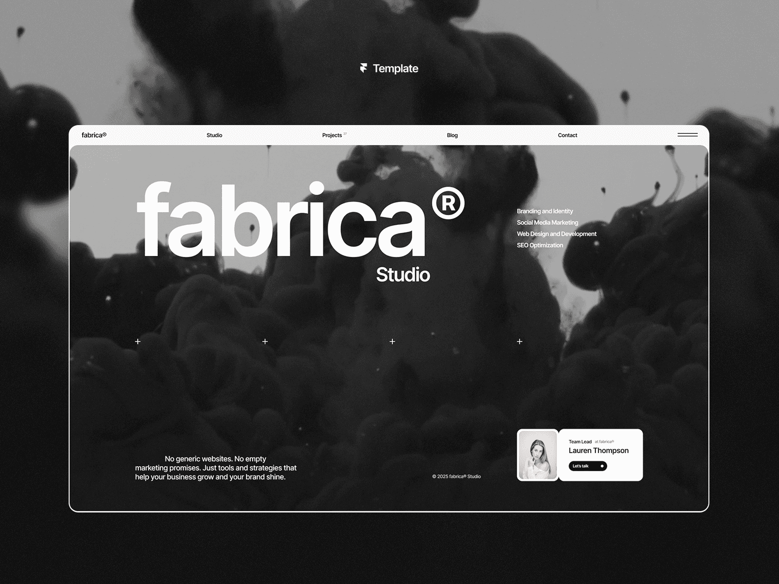 Best Graphic Design Portfolio Framer Templates - Fabrica - A refined studio website template
