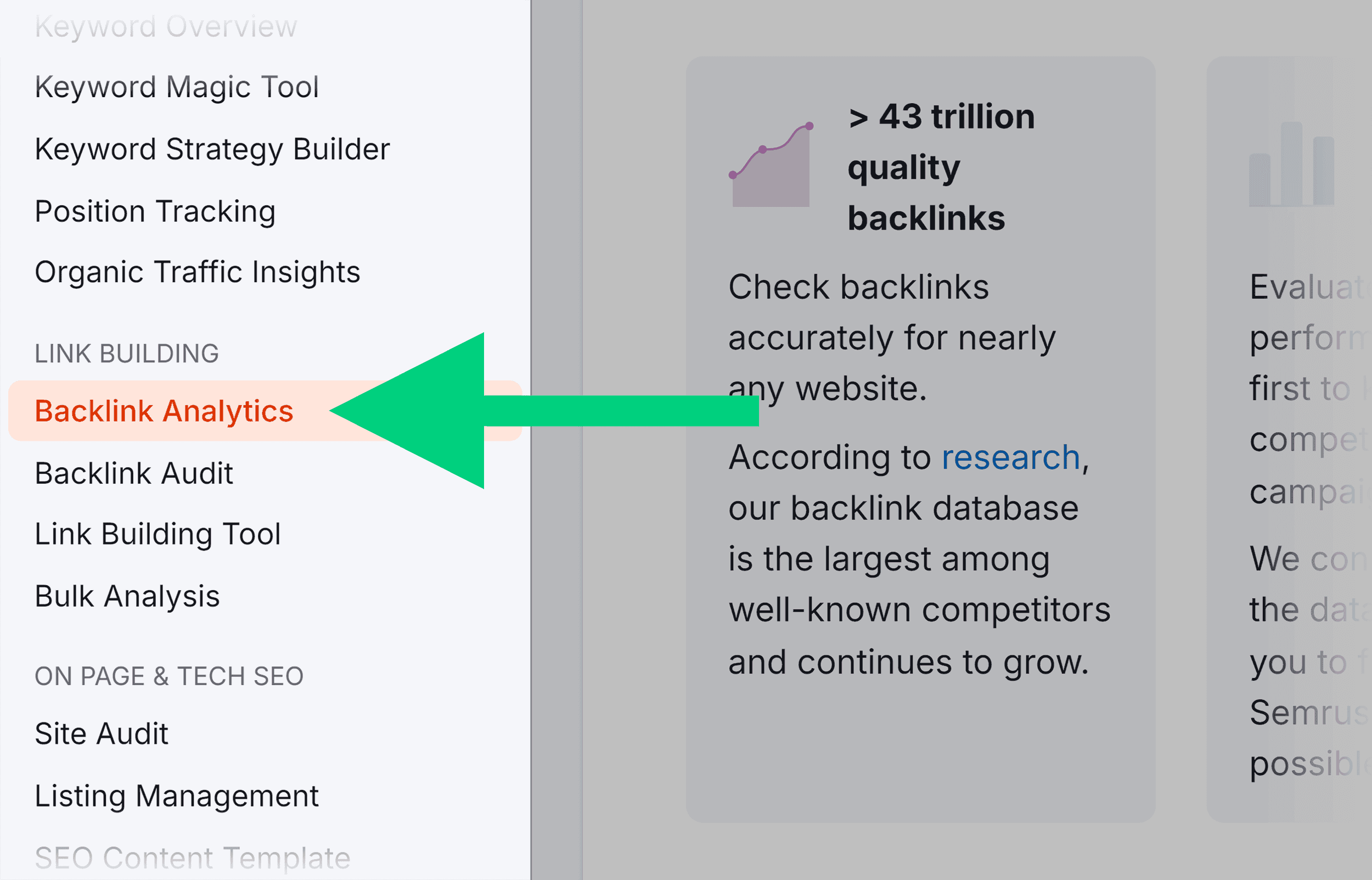 Semrush – Backlink Analytics – Arrow