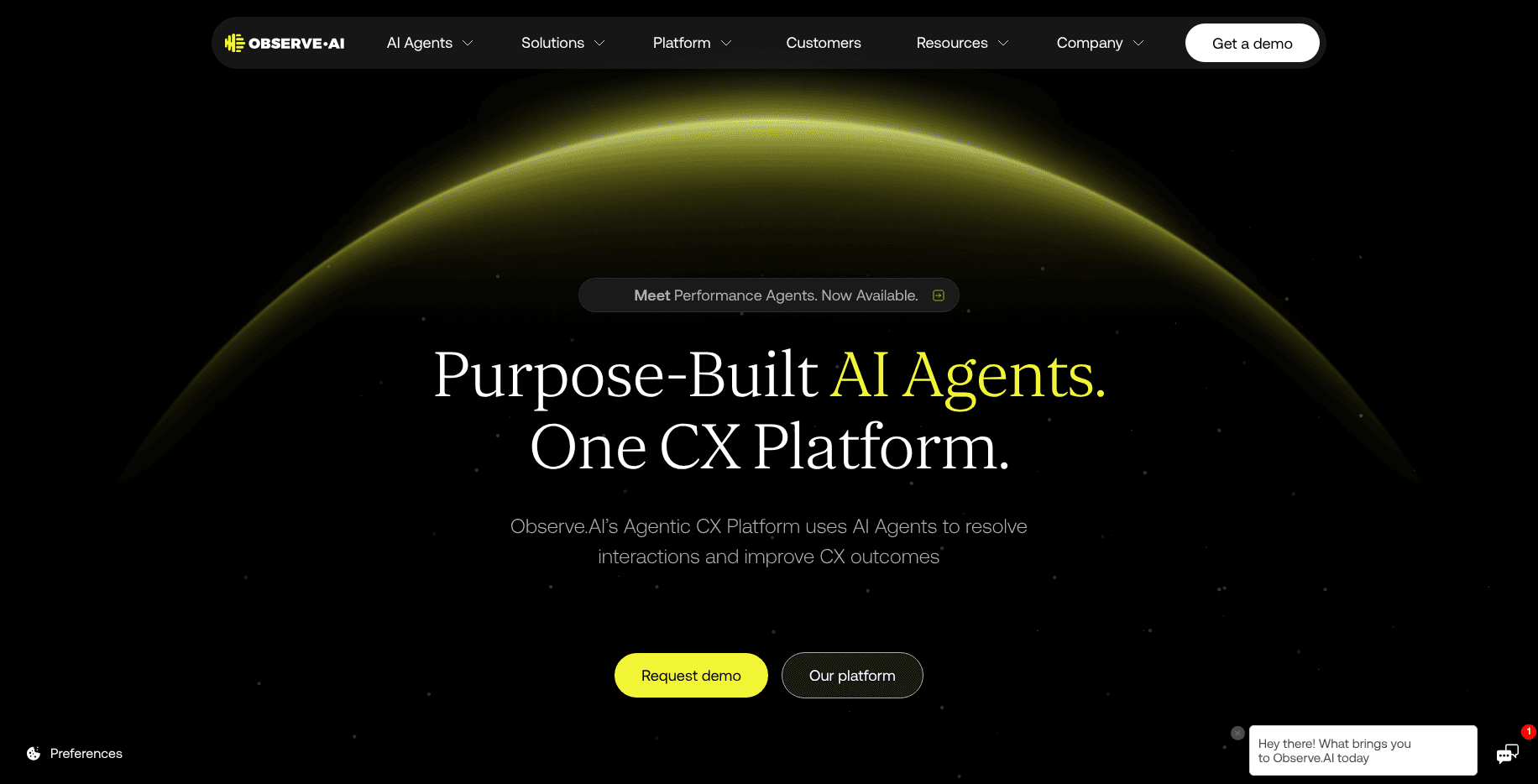 Observe.AI homepage