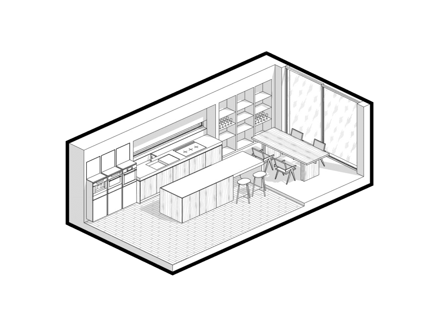 Laptop on a clean desk next to modern decor.