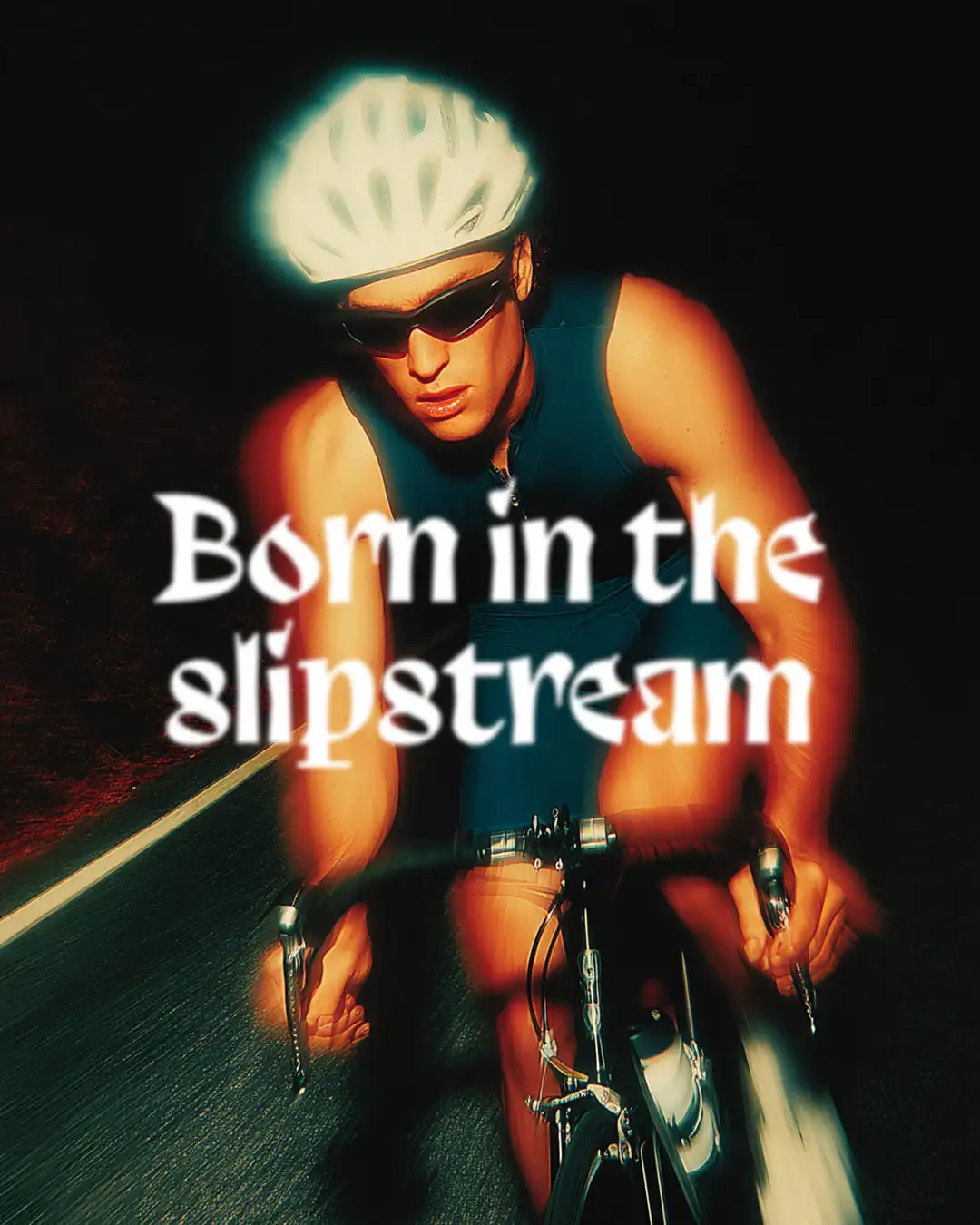 Concept design for a gaming platform or game titled "Slipstream," featuring high-speed digital elements and a blue and purple color theme.