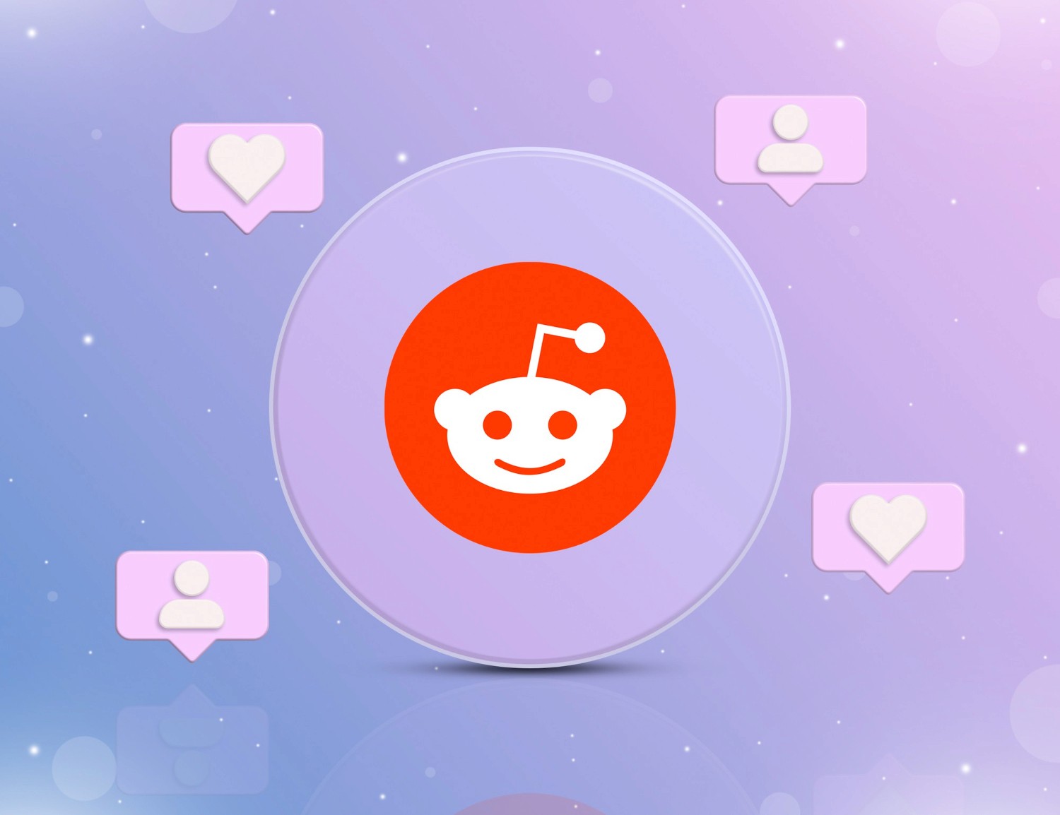  A vibrant red circle with a smiling face at its center, encircled by a Reddit, representing love and happiness.