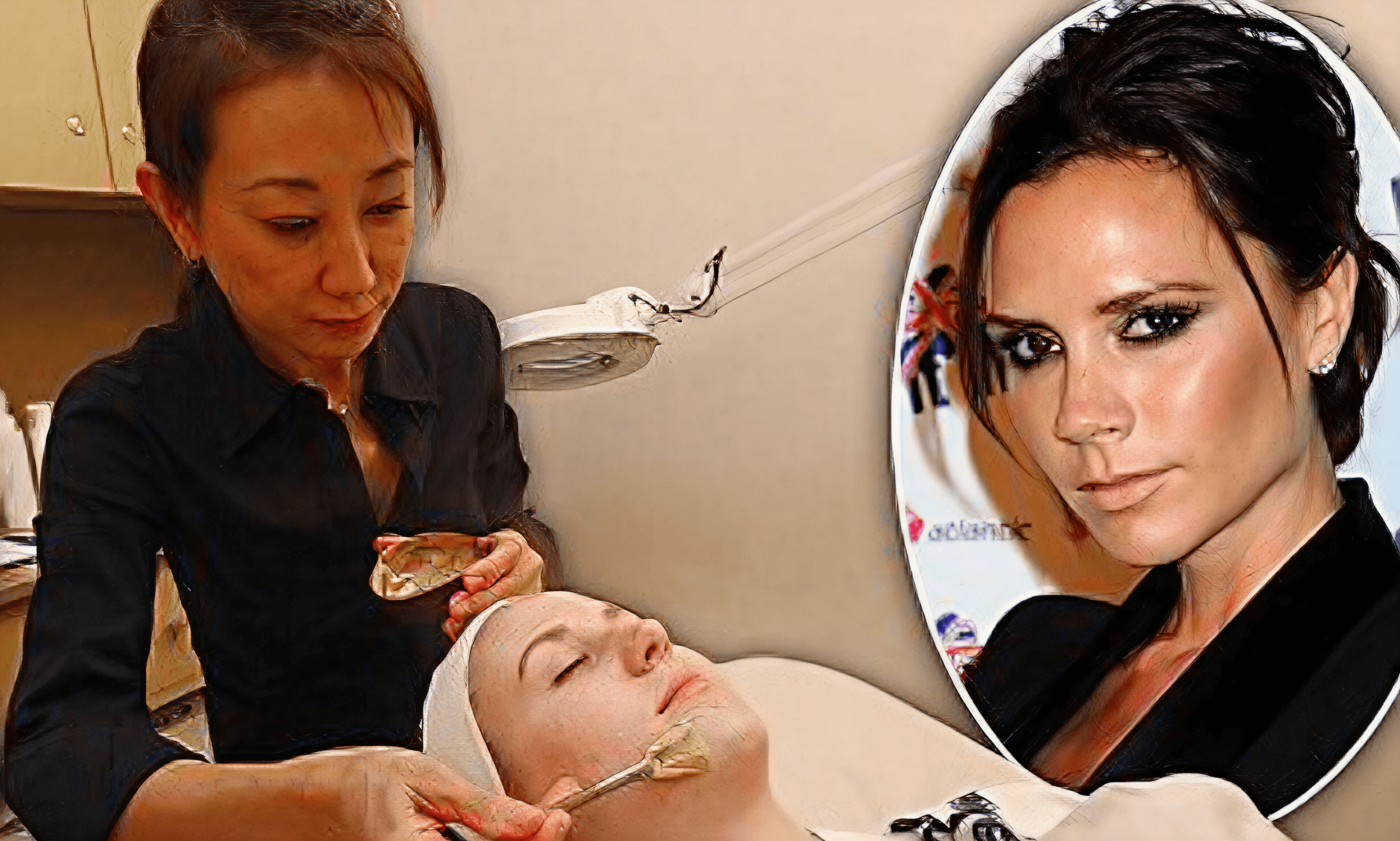 Victoria Beckham's unique skincare treatment using luxury facial ingredients.