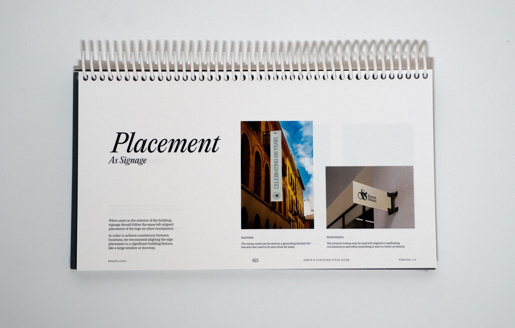 Simon & Schuster brand guidelines spread 22