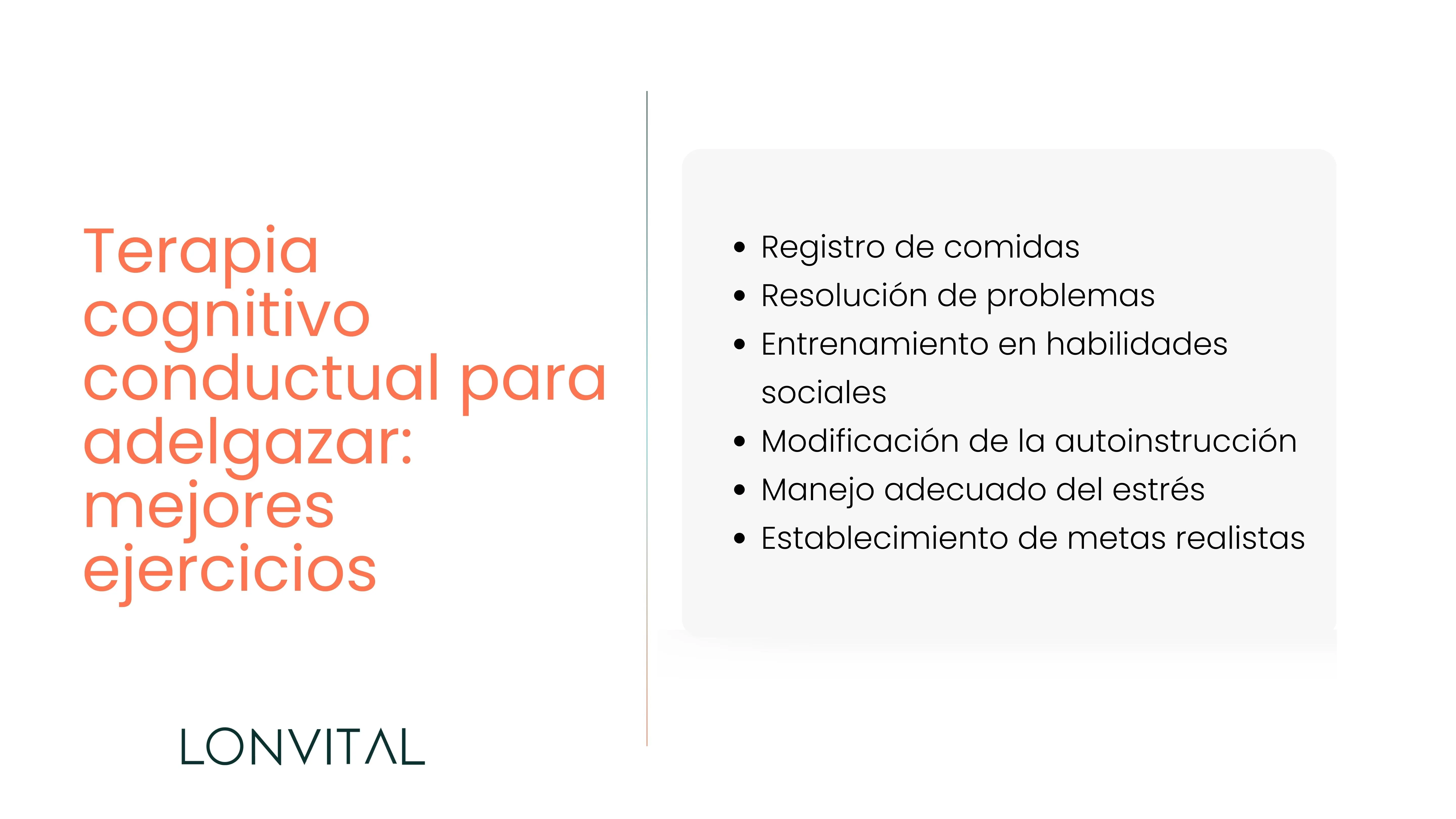 Terapia cognitivo conductual para adelgazar: mejores ejercicios