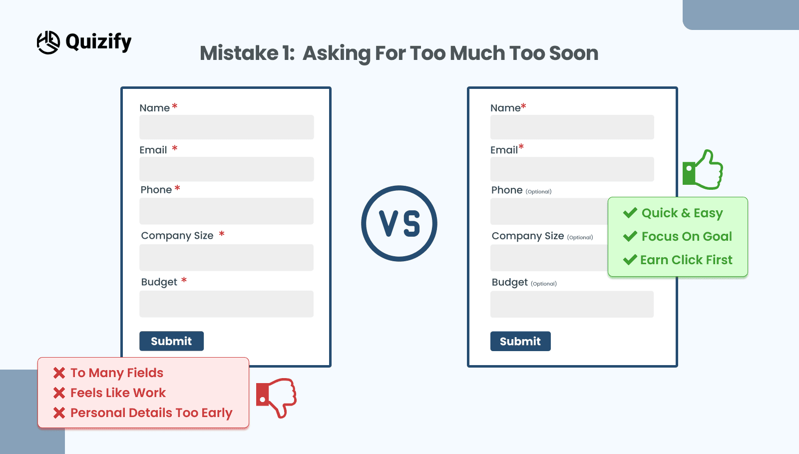 Asking for Too Much Too Soon | Quizify