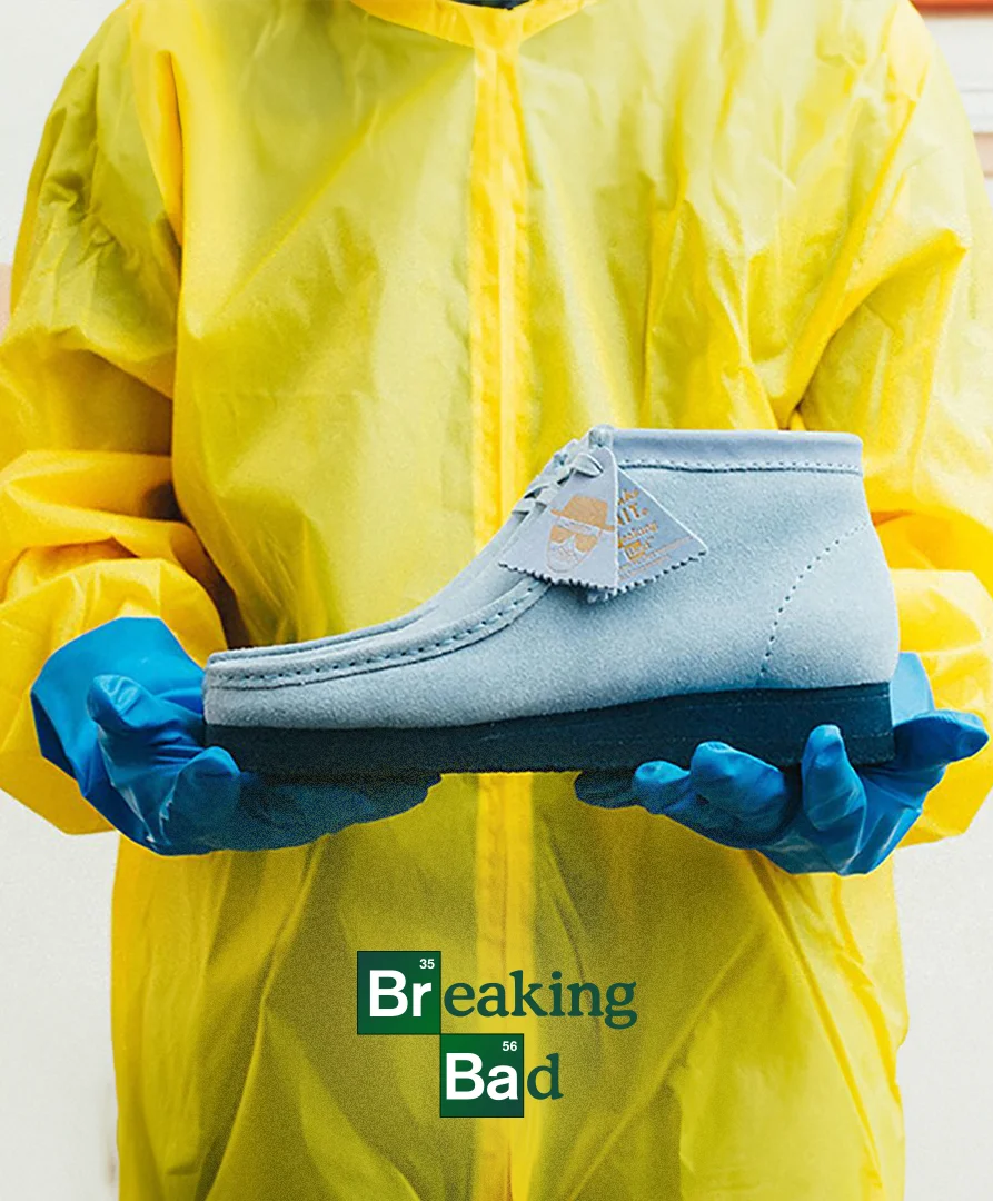 Concept footwear design exploring a Clarks Originals × Breaking Bad collaboration