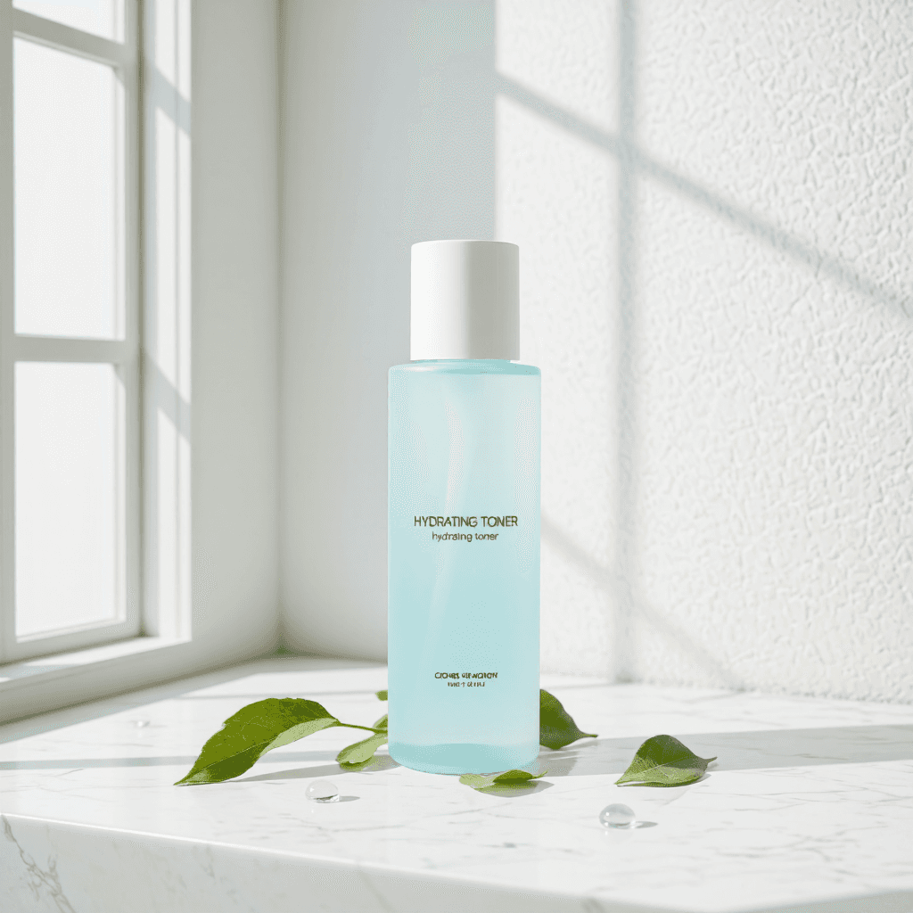 product photography of a bottle of hydrating toner