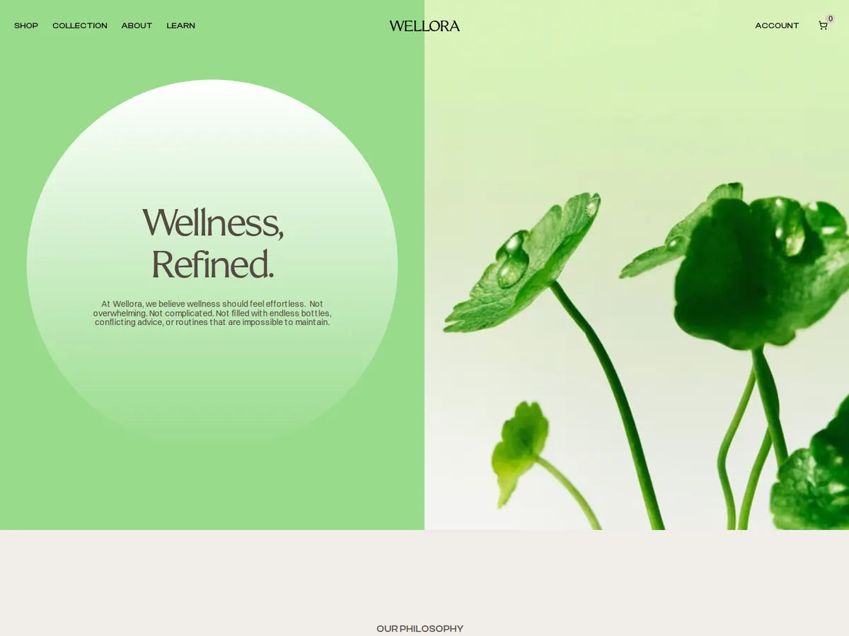 gallery image 1 of the wellora framer website template