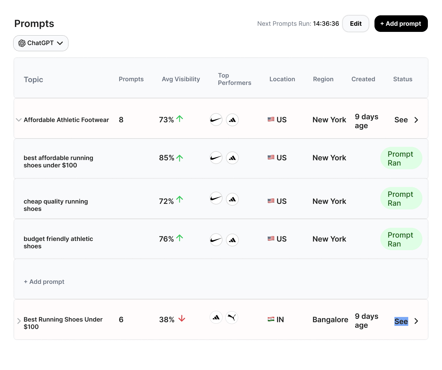 An image of Freelio's budget ui