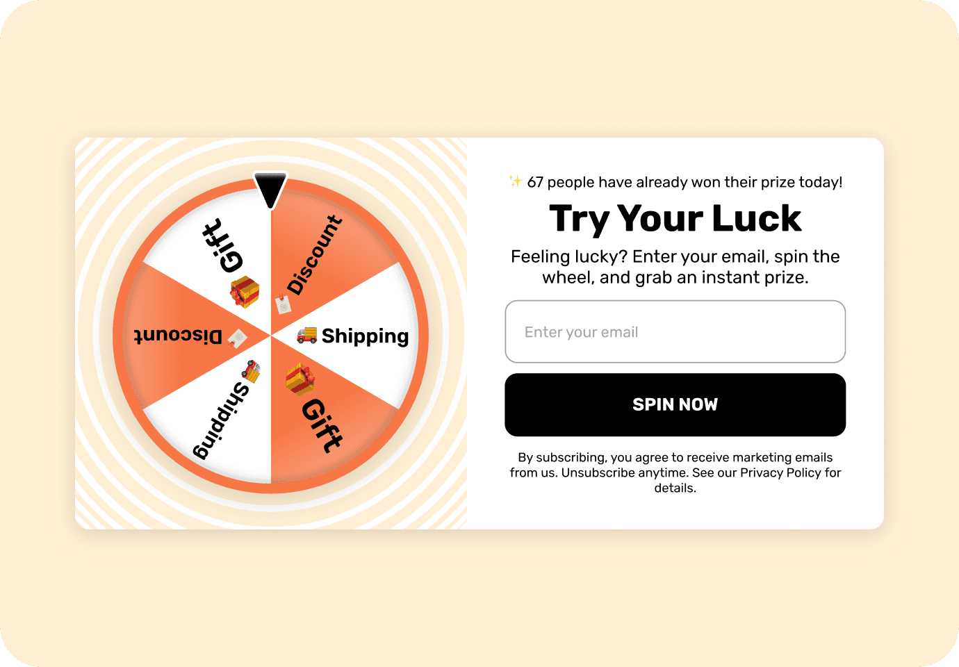 Make popups to grow email list