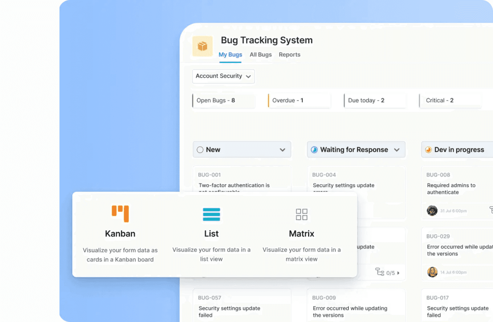 Bug tracking system on Kissflow