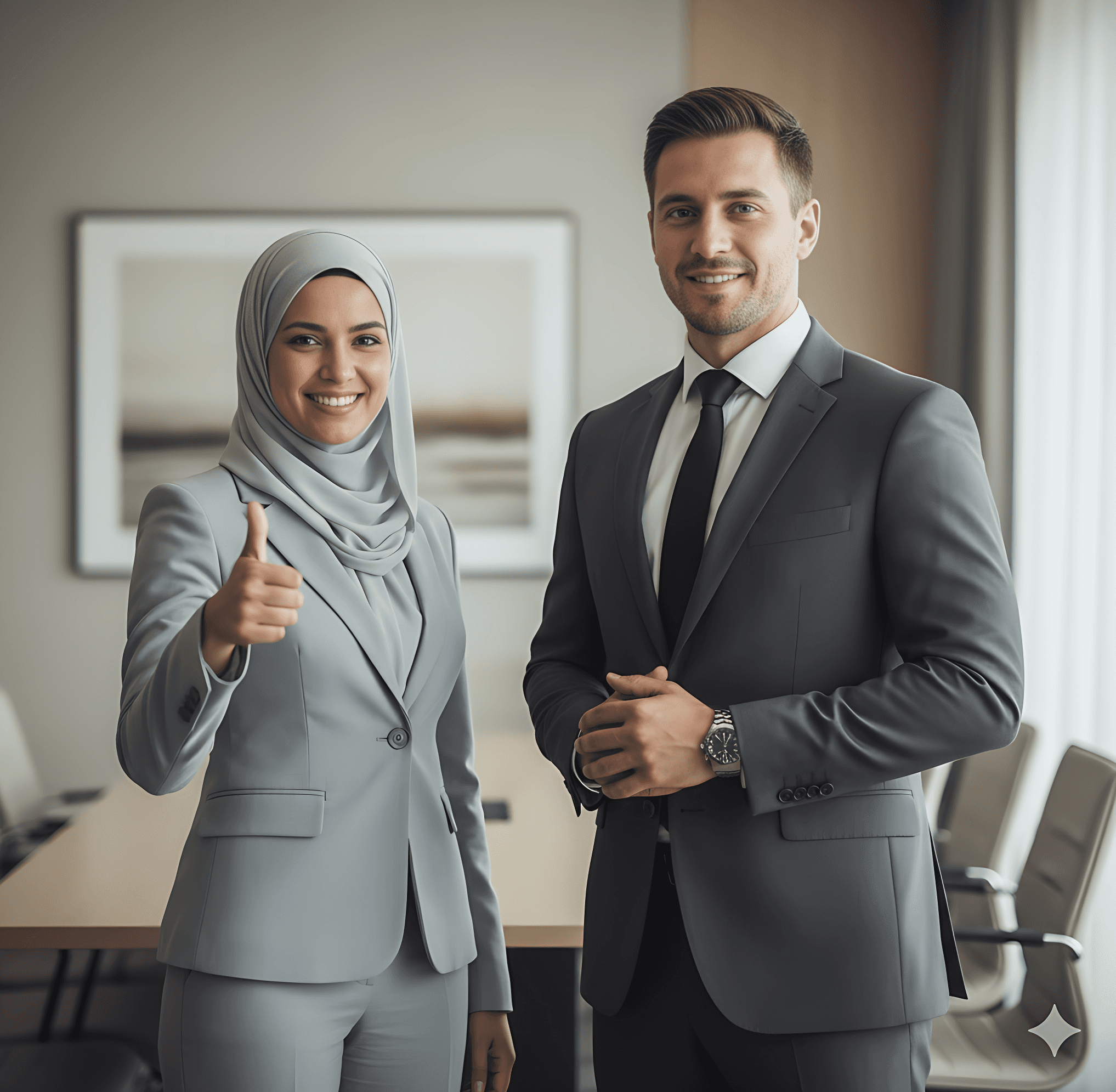 Staff image in happy mood