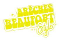 "Arêches Beaufort Style" yellow graphic created by Outdoor Perspectives for the Julbo Pierra Menta project - referencing the Savoyard resort