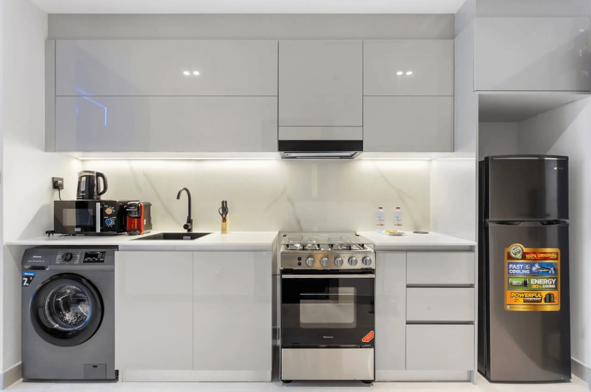 living room with brown sofa and glass window