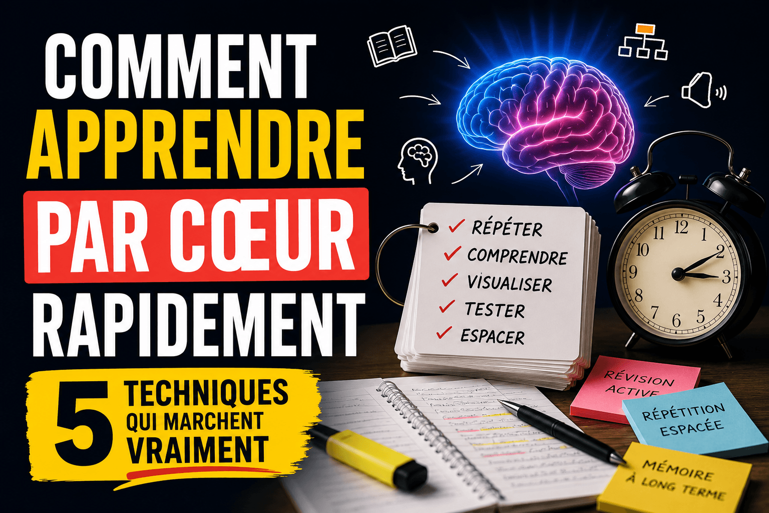 Comment apprendre par cœur rapidement : 5 techniques qui marchent vraiment
