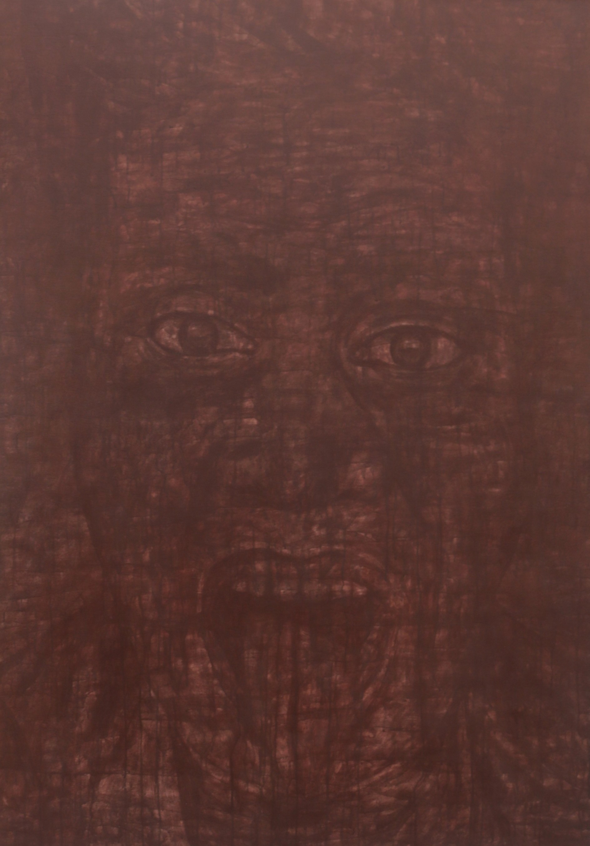 herd of sheep on road painting