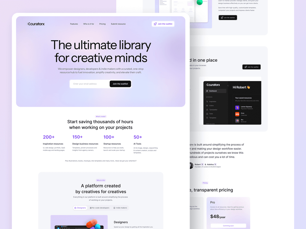 clickguard saas landing page design