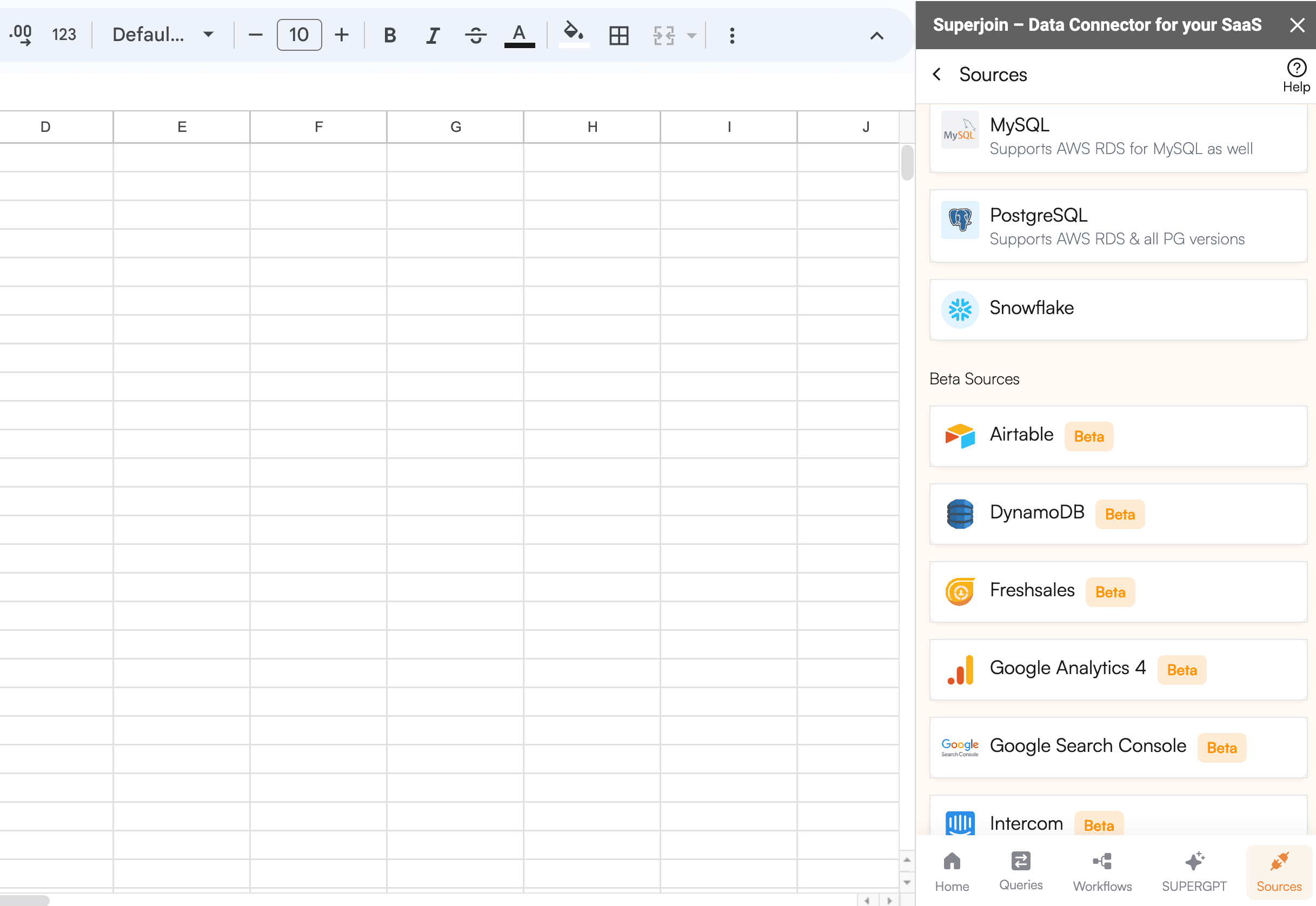 data connectors list